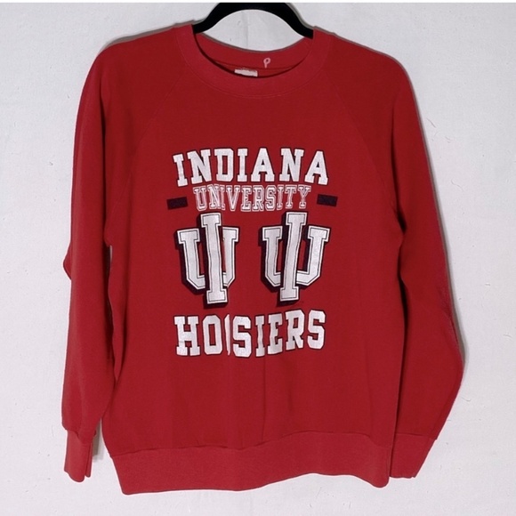 Vintage Ebert Sportswear Red Indiana University Hoosiers Crew Neck Sweatshirt L - Picture 15 of 15